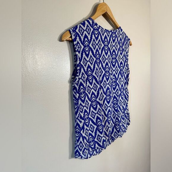 SALE! Purple Cynthia Rowley Patterned Sleeveless Blouse Size S EUC - Picture 4 of 5